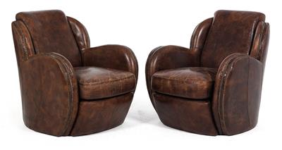 Pair of club armchairs, - Furniture