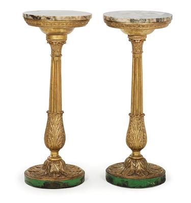 Pair of tall side tables or flower stands, - Furniture