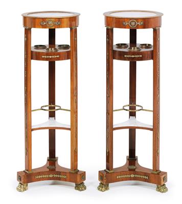 Pair of round guéridons, - Furniture