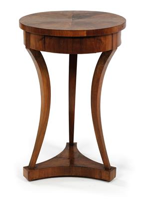 Small round Biedermeier table, - Furniture