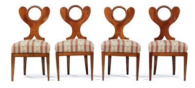 Satz von 4 Biedermeier Sesseln, - Möbel, Teppiche und dekorative Kunst