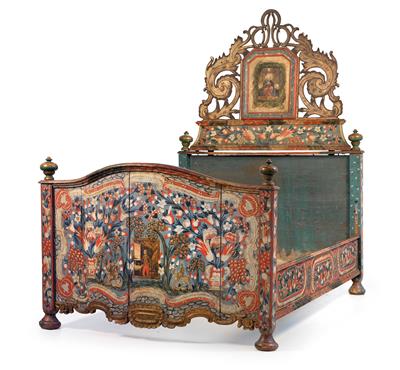 Upper Austrian rustic bed, - Rustikální nábytek