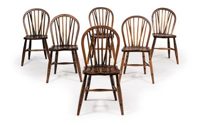 Satz von sechs provinziellen Sesseln, - Möbel und dekorative Kunst