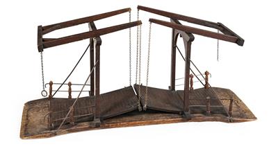 Rare architectural model of a drawbridge, - Mobili