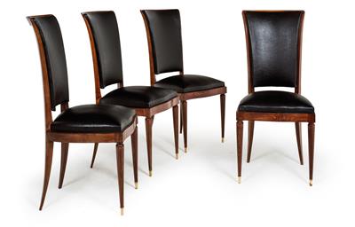 Set of 4 elegant Art Deco chairs, - Nábytek, koberce