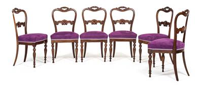 Set of 6 late Biedermeier chairs, - Furniture