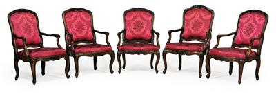 Set of five armchairs, - Nábytek, koberce