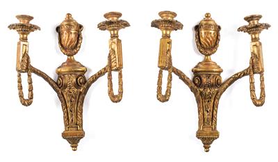 Pair of Josephinian-classicist wooden appliques, - Majetek aristokratického původu a předměty  důležitých proveniencí
