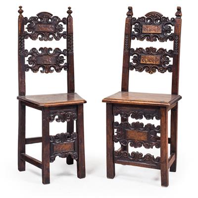 Two early Baroque armchairs, - Furniture