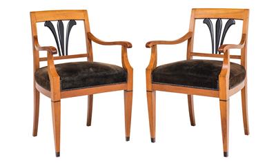 Pair of  Biedermeier armchairs, - Mobili