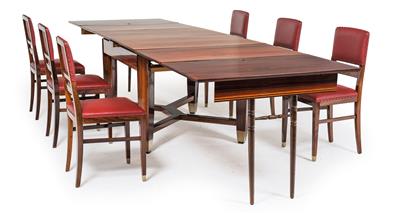 Dining table with 6 chairs, - Mobili