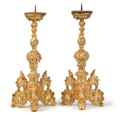 Pair of Baroque church candle holders, - Rustic Furniture 2015/12/09 -  Realized price: EUR 1,125 - Dorotheum