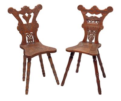 Pair of chairs, - Rustikální nábytek