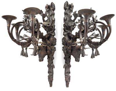 Pair of wall appliques, - Mobili rustici