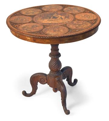 Round hunting table, - Mobili rustici