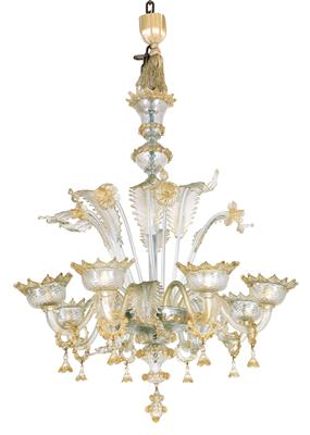 Large glass chandelier, - Nábytek, koberce