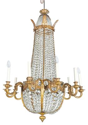 Large basket-shaped chandelier, - Mobili