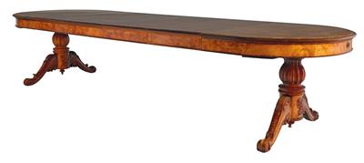 Large late Biedermeier extending table, - Nábytek, koberce