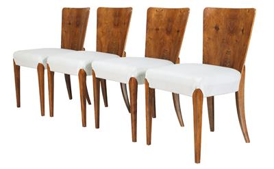 Set of 4 Art Deco chairs, - Nábytek, koberce