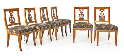 Set of six Biedermeier chairs, - Mobili