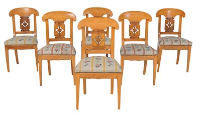 Set of six Biedermeier chairs, - Furniture