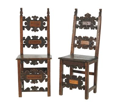 Two slightly different wooden chairs, - Nábytek, koberce