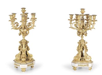 Outstanding pair of candelabras, - Nábytek, koberce