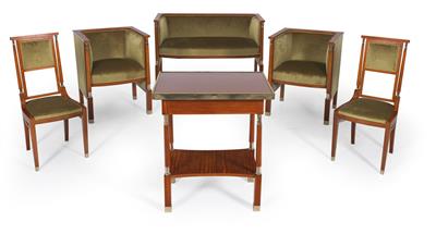 Art Nouveau seating group with table, - Nábytek, koberce