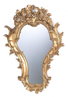 Cartouche-shaped salon mirror, - Mobili e arti decorative