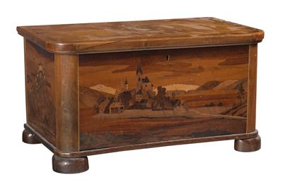 Small wooden casket, - Mobili e arti decorative