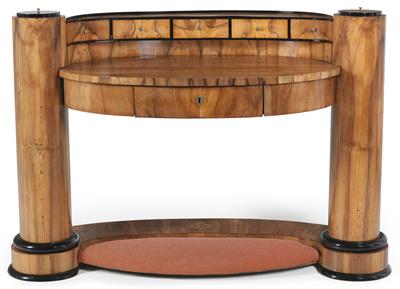 Ovaler Schreibtisch im Biedermeierstil, - Möbel und dekorative Kunst