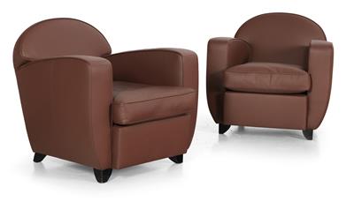 Pair of club chairs, - Mobili e arti decorative