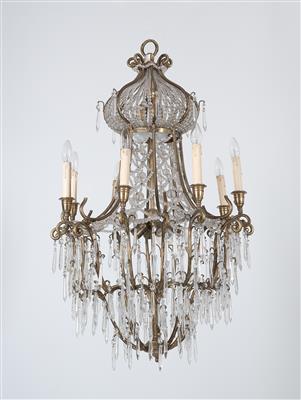Unusual glass chandelier, - Furniture and the decorative arts