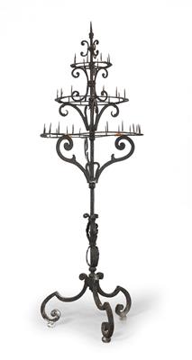 Large Iron Church Candelabrum, - Castle Schwallenbach - Collection Reinhold Hofstätter (1927- 2013)