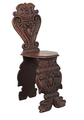 Rare Italian Renaissance Side Chair, - Castle Schwallenbach - Collection Reinhold Hofstätter (1927- 2013)