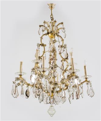 Crown-shaped glass chandelier, - Mobili