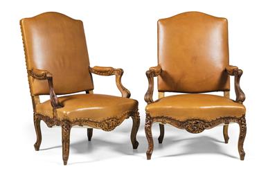 Pair of provincial fauteuils, - Rustikální nábytek
