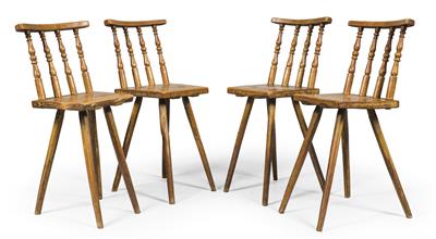 Set of 4 rustic chairs, - Rustikální nábytek