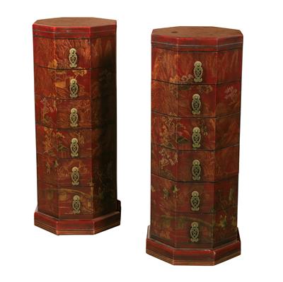 A pair of Chinese column chests of drawers - Selected by Hohenlohe