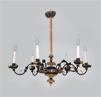 Wooden chandelier in late Empire style, - Furniture and Decorative Art