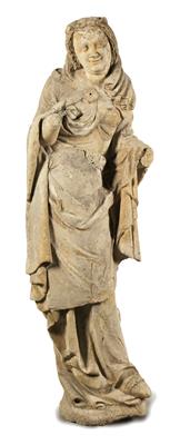 A Gothic sandstone figure of a wise virgin, - Collezione Reinhold Hofstätter