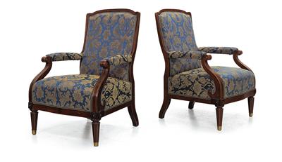 Pair of Biedermeier Fauteuils, - Furniture and Decorative Art