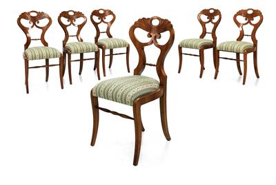 Set of 6 Biedermeier chairs, - Mobili e arti decorative