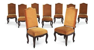 Set of 9 Baroque chairs, - Furniture and Decorative Art