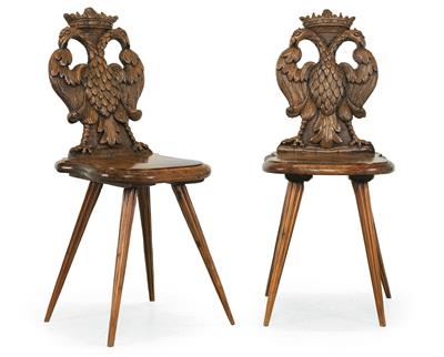Pair of wooden chairs, - Rustic Furniture