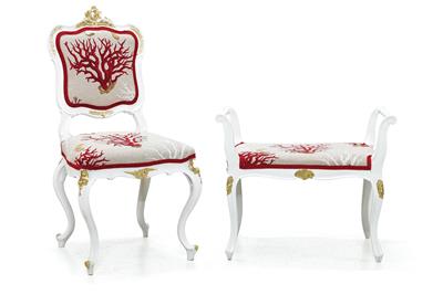 A chair and stool in Baroque style, - Property from Aristocratic Estates and Important Provenance