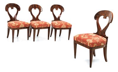Set of 4 Biedermeier chairs, - Nábytek