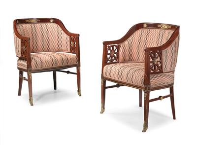 Pair of Neo-Classical revival armchairs, - Mobili e arti decorative