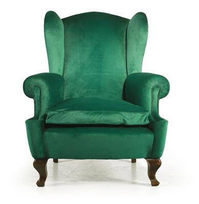 Large wing back chair, - Nábytek