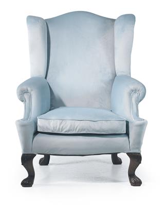 Large wing-back chair, - Furniture and Decorative Art